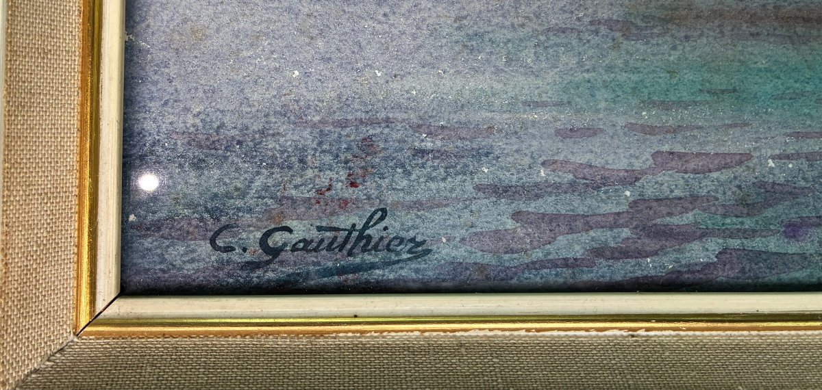 "SORTIE de la RADE" C.GAUTHIER ....VILLEFRANCHE (?) vers 1950-photo-4