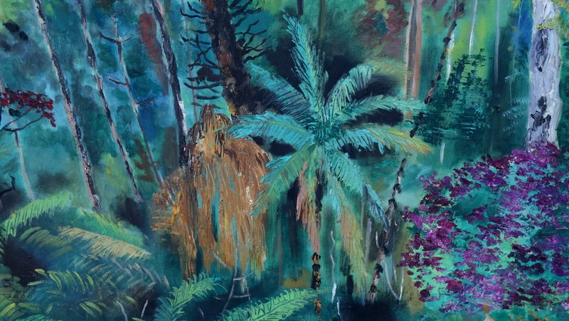 "tropical Forest" Very Large Canvas By E. Millet ... 1962  Brazil (?)-photo-1