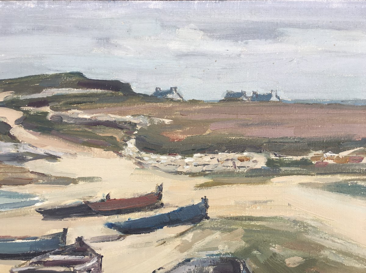 "pendruc Beach" By J. Louis Le Toullec ... Brittany, Circa 1960-photo-3
