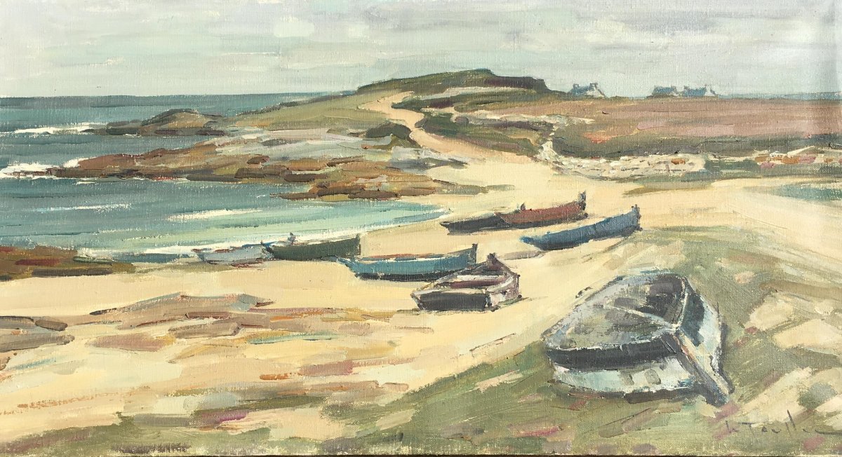 "pendruc Beach" By J. Louis Le Toullec ... Brittany, Circa 1960