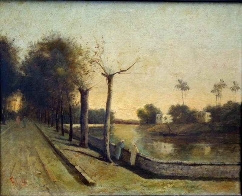 "PAYSAGE en ORIENT" par FALIZES (?) vers 1900/1920-photo-2