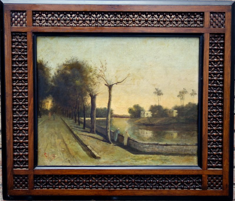 "PAYSAGE en ORIENT" par FALIZES (?) vers 1900/1920