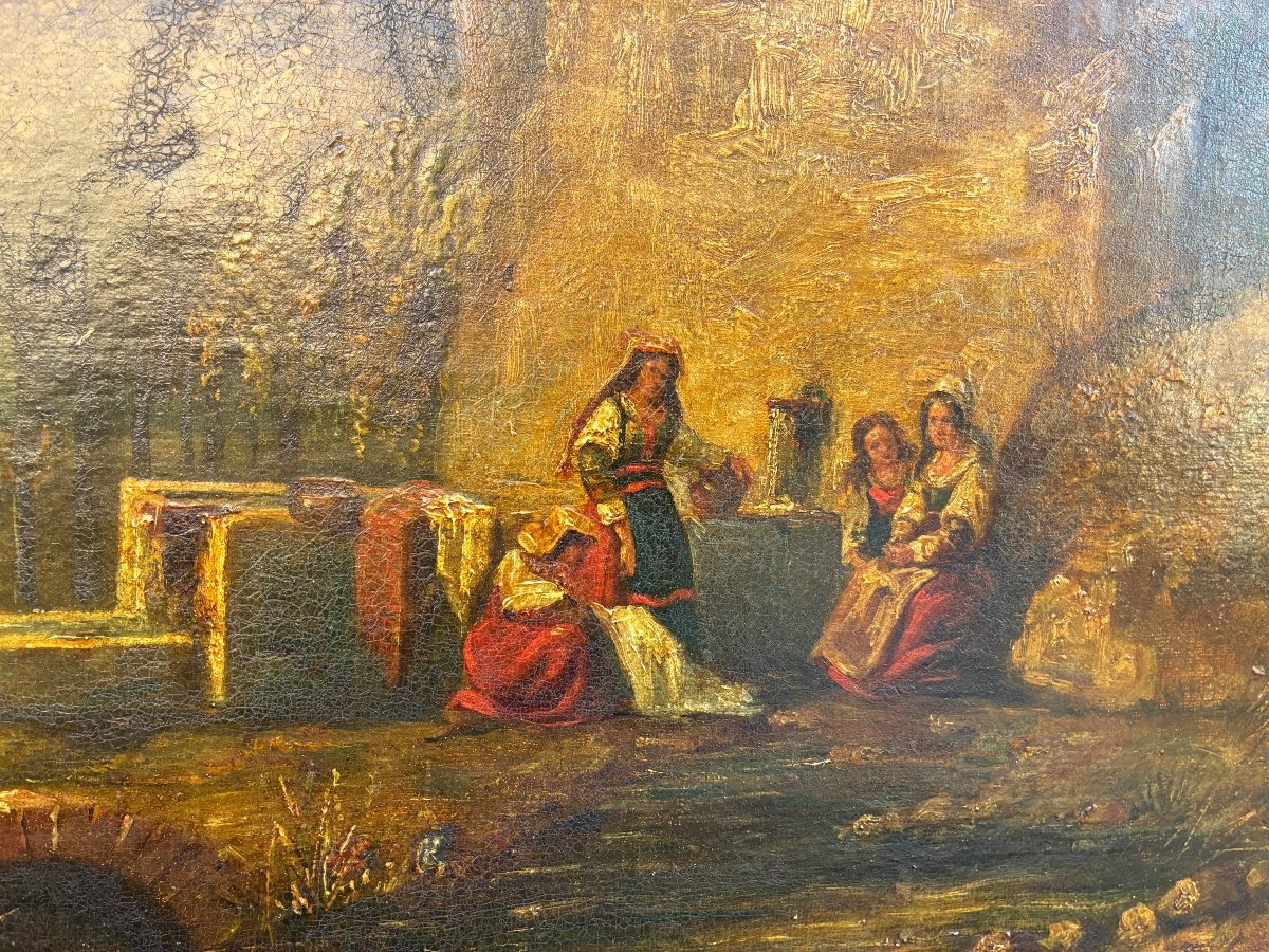 "ITALIENNES a la FONTAINE " par Alexandre-Gabriel DECAMPS-photo-4