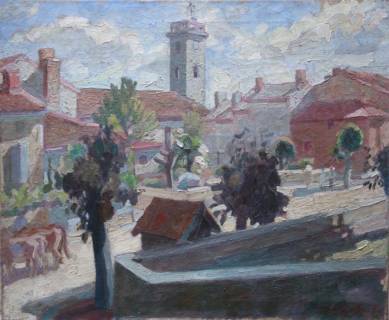 "VILLAGE du MIDI" par Jean de La FONTINELLE vers 1930