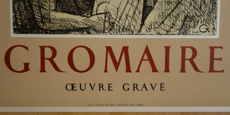 "gromaire" Poster ...mourlot ...louis Carré Gallery, 1955-photo-3