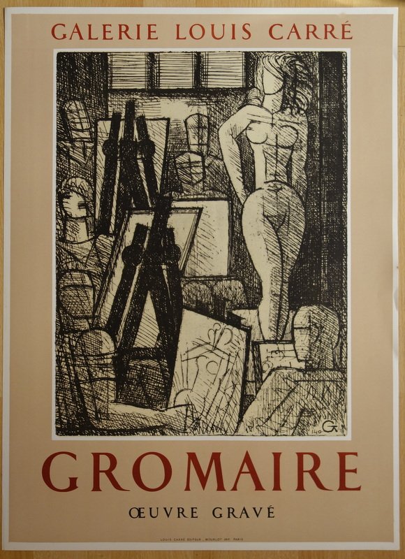 "gromaire" Poster ...mourlot ...louis Carré Gallery, 1955
