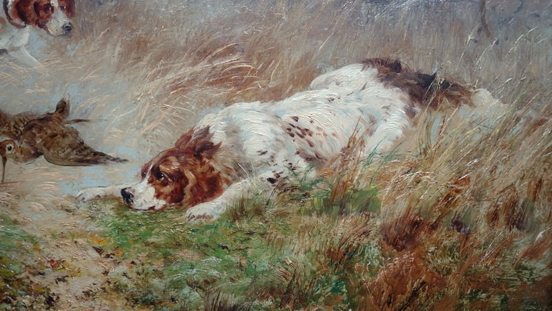 "woodcock Hunt" By Charles Reyne, Circa 1900-photo-3