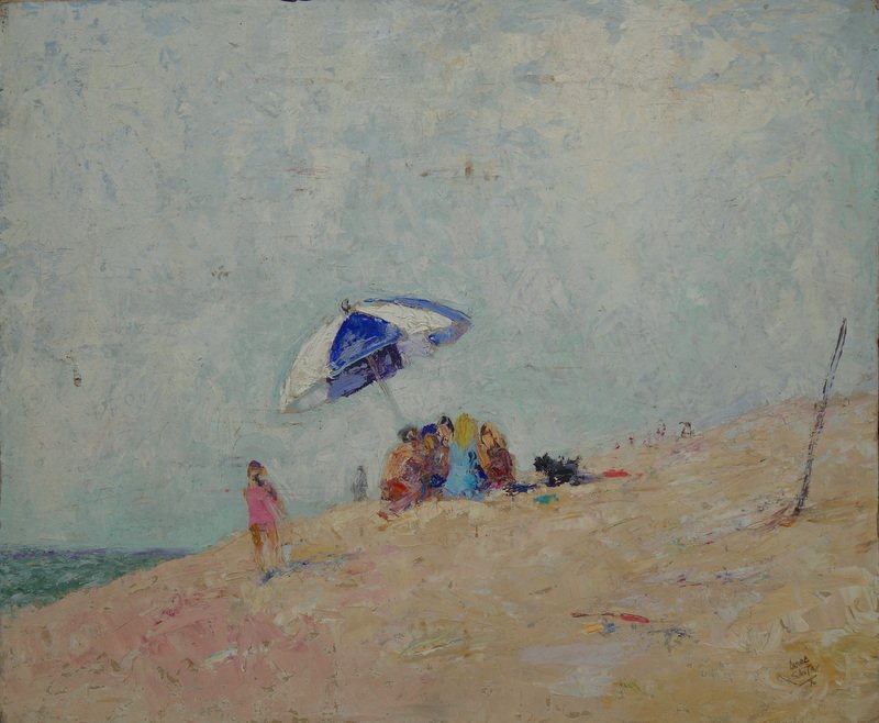 "on The Beach At Hossegor" By André Santon ....landes 1970-photo-2