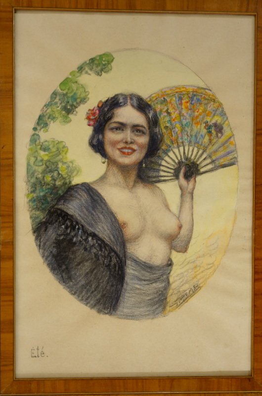 "Les 4 SAISONS  EROTIQUES" Aquarelles par Jean REME vers 1920/30-photo-2