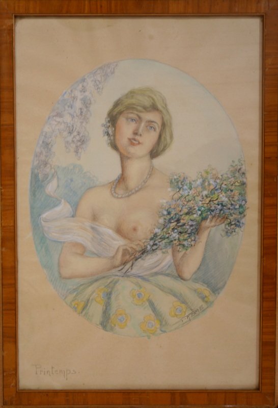 "Les 4 SAISONS  EROTIQUES" Aquarelles par Jean REME vers 1920/30-photo-4
