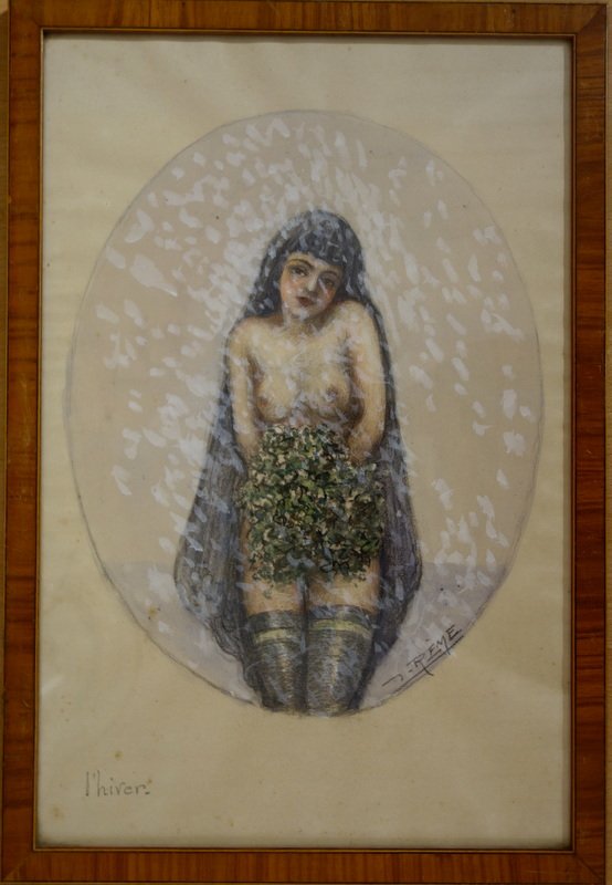 "Les 4 SAISONS  EROTIQUES" Aquarelles par Jean REME vers 1920/30-photo-4