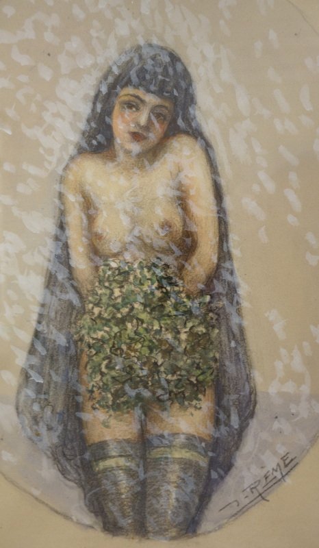 "Les 4 SAISONS  EROTIQUES" Aquarelles par Jean REME vers 1920/30-photo-5