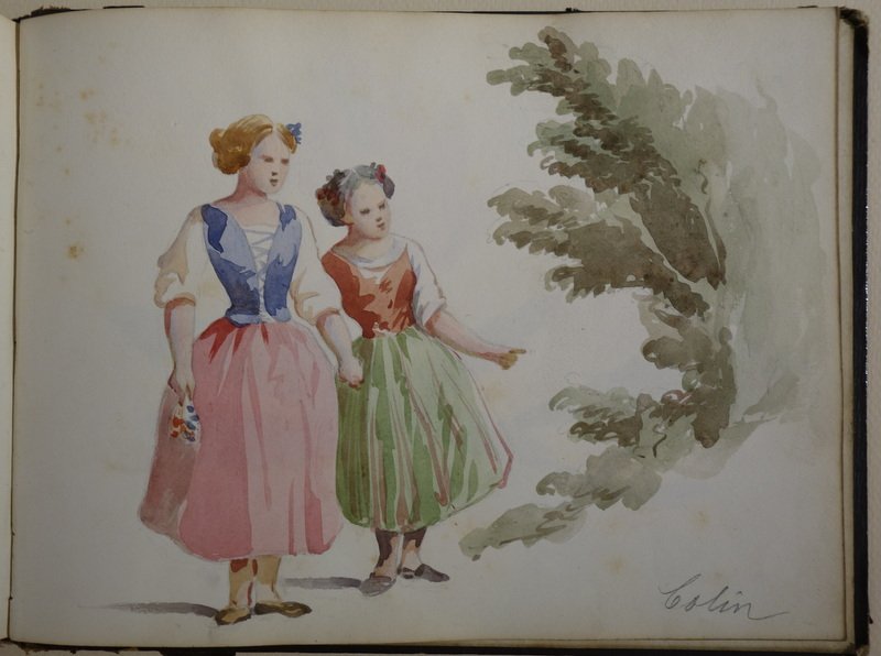  Sketchbook (colin) And Engravings (deveria), 37 Sheets, Circa 1840-photo-5