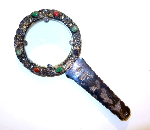 "chinese Magnifying Glass" Silver, Jade, Qing Dynasty, Circa 1880–1900