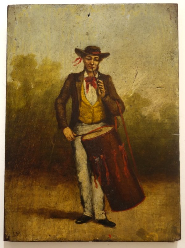"provençal Tambourine Player" Monogrammed "jm," Circa 1900