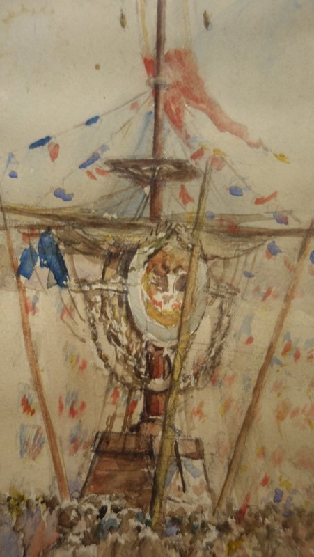 "MAT de VICTOIRE " Aquarelle par Paul MERCIER 1895-photo-4