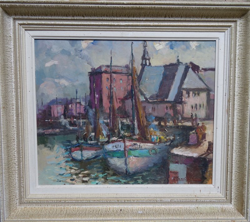 "port Breton" By Marcel Bertoin ...brittany, Circa 1960