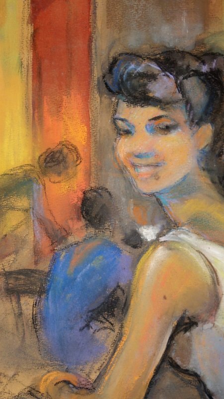 "young Woman At The Bar" By Aymeric De Panat, Circa 1960-photo-4