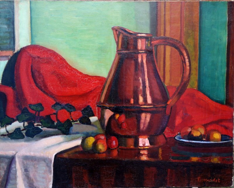 "NATURE MORTE au CUIVRE" Paul BERNADOT ...TOULOUSE 1911-photo-2