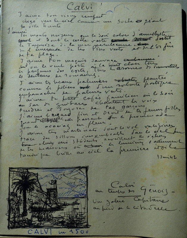 "CALVI" 6 Dessins de Gustave ALAUX...CORSE 1942-photo-3