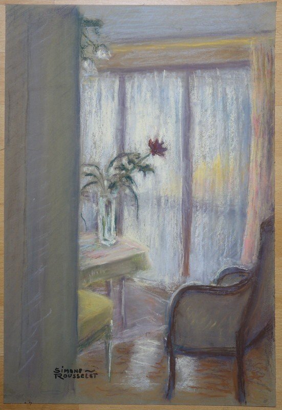 "INTERIEUR" par Simone ROUSSELET vers 1940/1950-photo-1