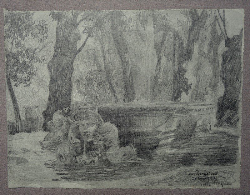 "fountain At The Villa Borghese" By François De Marliave ..1914