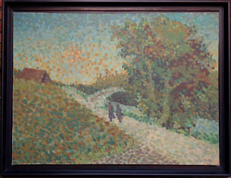 "animated Landscape" Monogrammed Tachiste .... Circa 1960/70-photo-1