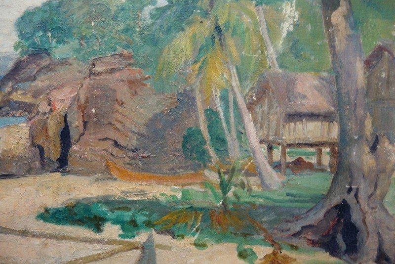 "Village de Pecheurs" par J.C THOINOT..INDONESIE vers 1930-photo-1