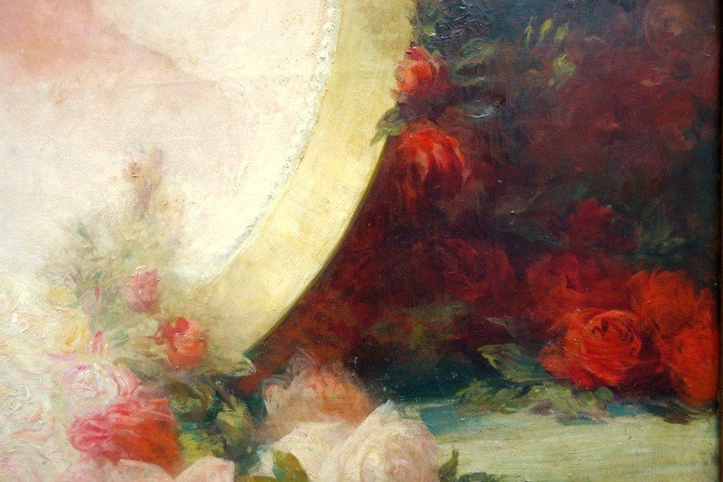 "portrait With Roses" By Achille Cesbron...1905-photo-3