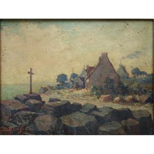 "BORD de Mer en BRETAGNE" par E.BLAISE ...1921