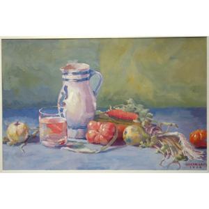 "still Life With Pitcher" By Oscar Levy ...1924