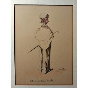 "TATA de la SALLO d'ASILO" Caricature de Pierre LETUAIRE vers 1860