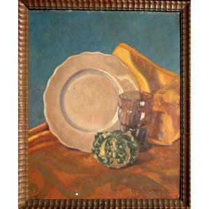 "NATURE MORTE a l'ASSIETTE " par Gaby LALANNE vers 1930