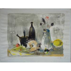 "NATURE MORTE aux CHARDONS " jean JANSEM ...1959