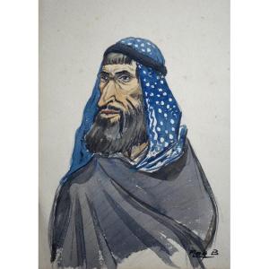 "moroccan With Turban" By B.magenthies Around 1930