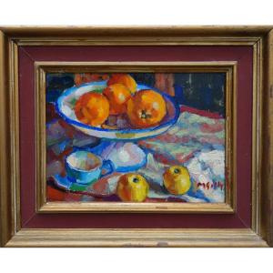 "still Life With Fruits" By Marcel Gilly Around 1970/80