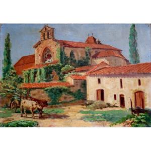 "village In The South Of France" By A.balency-bearn 1937