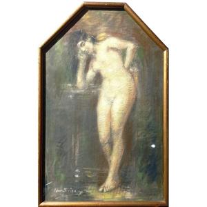 "nude Woman" Pastel By Henry De Groux ....1913