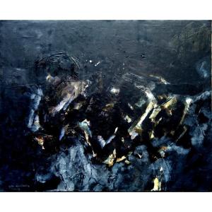 "ABSTRACTION NOIRE"  Batta MIHAILOVITCH (Serbe)...Paris 1959