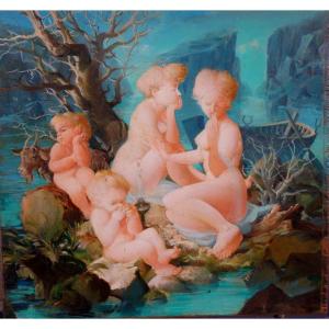 "FEMMES et ENFANTS NUS" Jean MABLORD vers 1960