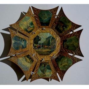 "painted Octagonal Cup" ......switzerland 19th Century 