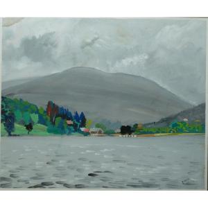 "gerardmer" Gouache By Yves Becherand ...1949