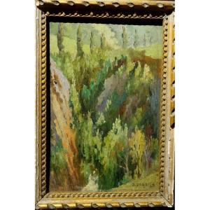 ""gorges De Ressu " By Jean Degeilh Ariege 194624:16 Cm