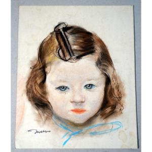"PETITE FILLE a la BARRETTE " par Jean MABLORD vers 1950/60