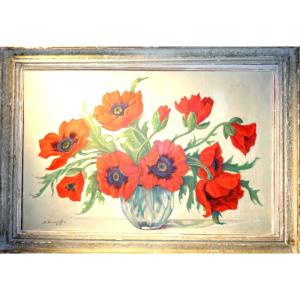 "bouquet Of Poppies", Nicolas Evreinoff (russian) Circa 1930