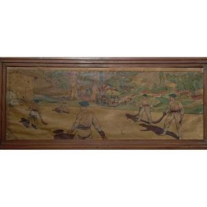 "JOUEURS de CHISTERA" Lithographie Gaston NIEZAB