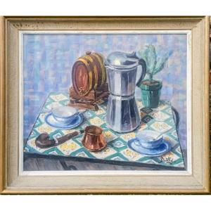 *still Life At The Coffee Pot "..druilhe..1950