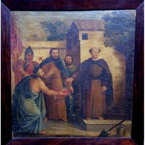 " La BENEDICTION de le COURONNE"  TOILE du 18 éme  Siécle 