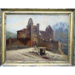 "EGLISE FORTIFEE de LUZ St SAUVEUR" par Elise THERON ...1877