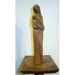 "virgin And Child" By Lucien Pessey Circa 1950